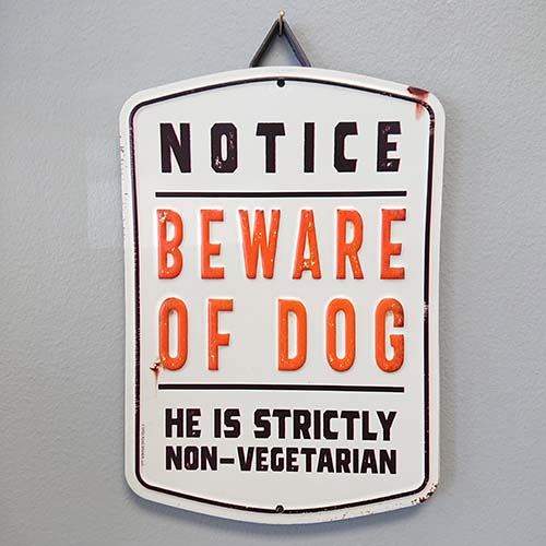 NOTICE BEWARE OF DOG EMBOSSED TIN SIGN
