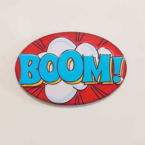 BOOM! EMBOSSED TIN MAGNET