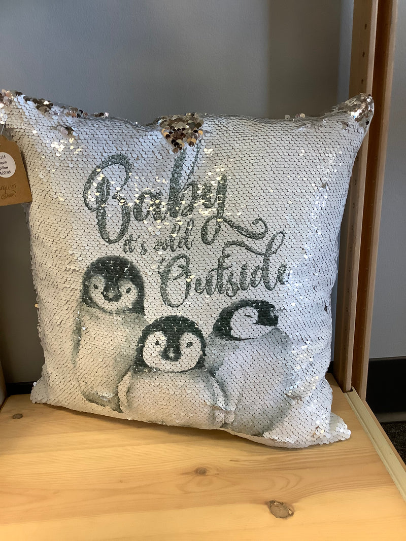 Sublimated Sequin Mermaid and Burlap Ruffle Pillows