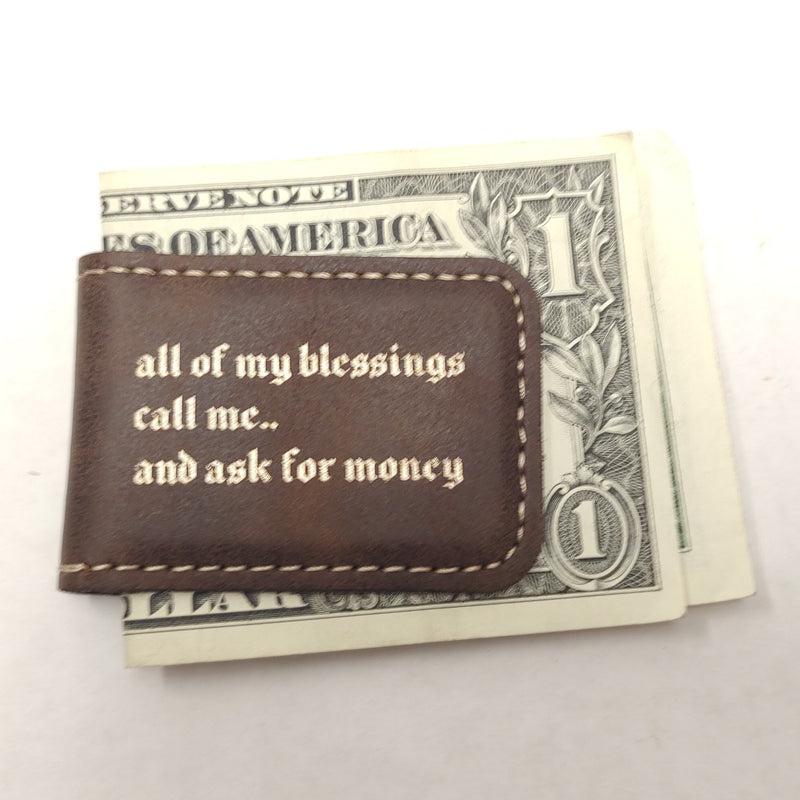 Faux Leather Magnetic Money Clip
