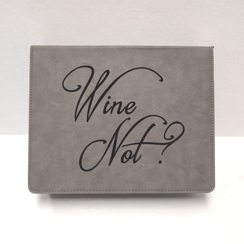 Engraved Faux Leather 5PC Wine Opening Set