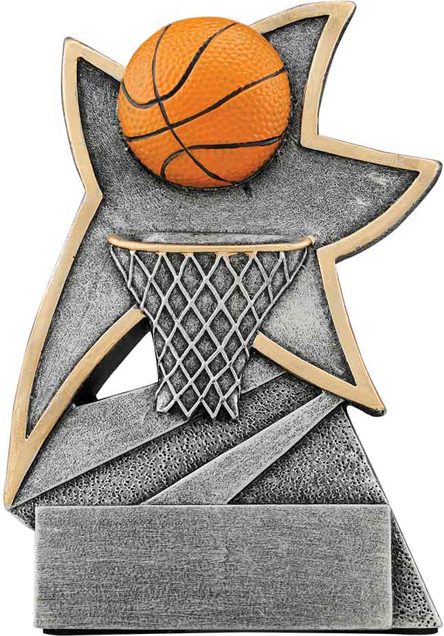All-Star Silver Resin Sports and Academic Trophies - 5 1/2"