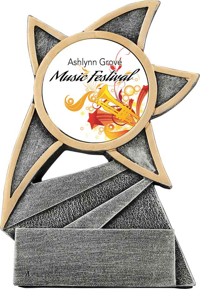 All-Star Silver Resin Sports and Academic Trophies - 5 1/2"