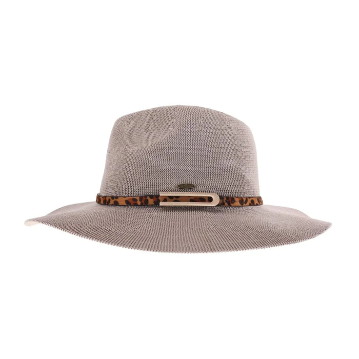 Authentic CC Beanie Knit Leopard Buckle Band Panama Hat