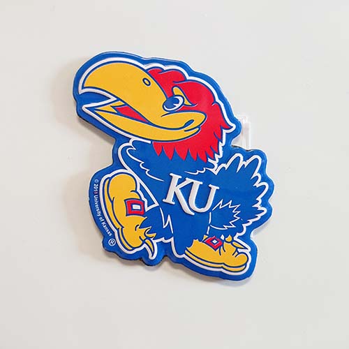 KU JAYHAWK MASCOT MAGNET