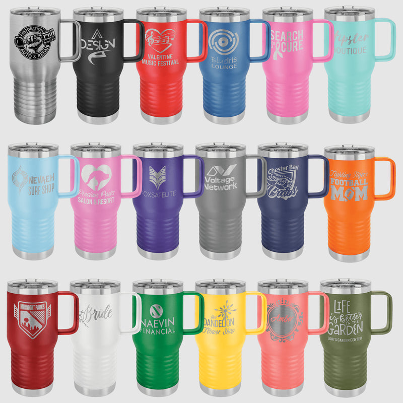 Polar Camel 20 oz. Handled Vacuum Insulated Travel Mug with Slider Lid