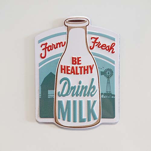FRESH MILK EMBOSSED TIN MAGNET