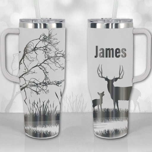 Mama Bear 40 Oz Laser Engraved Personalized Tumbler With Handle