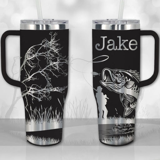 Lifetime Creations Engraved Personalized Fishing Stainless  Steel Tumbler with Lid 20 oz (Black): Fisherman Coffee Travel Mug with  Name, I'd Rather Be Fishing: Tumblers & Water Glasses