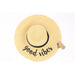 CC Beanie Floppy Distressed Sun Hat Good Vibes Embroidered Vacation Garden