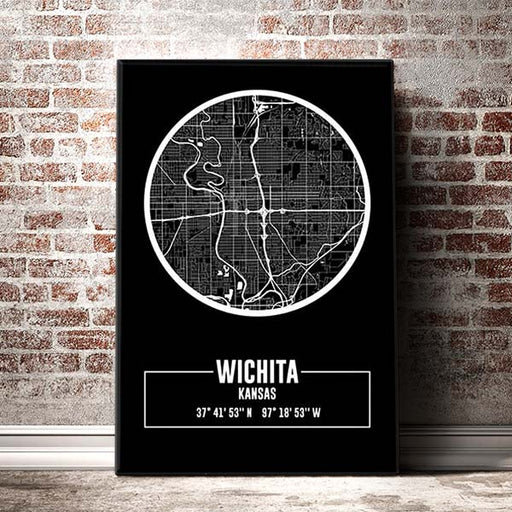 Custom Map Wall Art - design and print interactive map online - any location - canvas wall art for weddings offices unique personalized housewarming gift