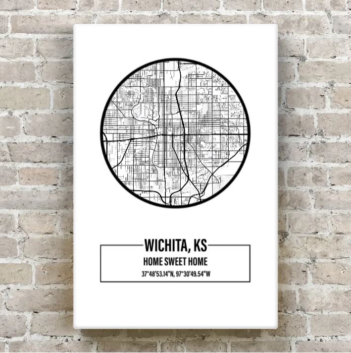 Custom City State Country Map Wall Art - Personalized Hometown Decor