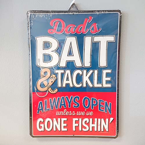 BAIT & TACKLE EMBOSSED TIN SIGN