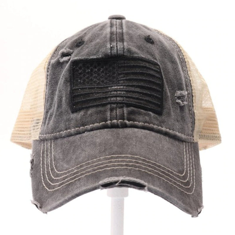 Authentic CC Beanie Monochrome USA Embroidered High Pony Ball Cap