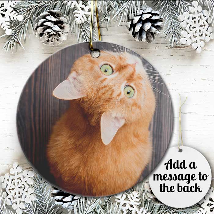 upload your own photo christmas ornament holiday gift with picture. visit our shop in wichita ks for more photo gifts