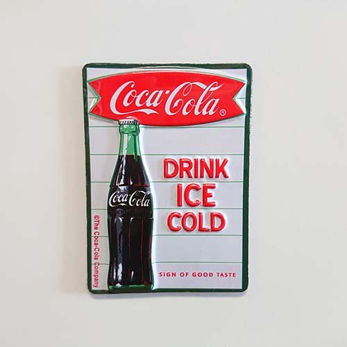 DRINK ICE COLD COCA-COLA EMBOSSED MAGNET