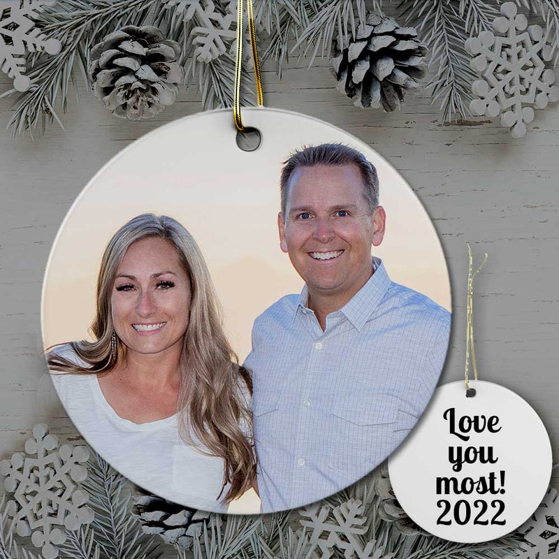 Ceramic Personalized Photo Christmas Ornament