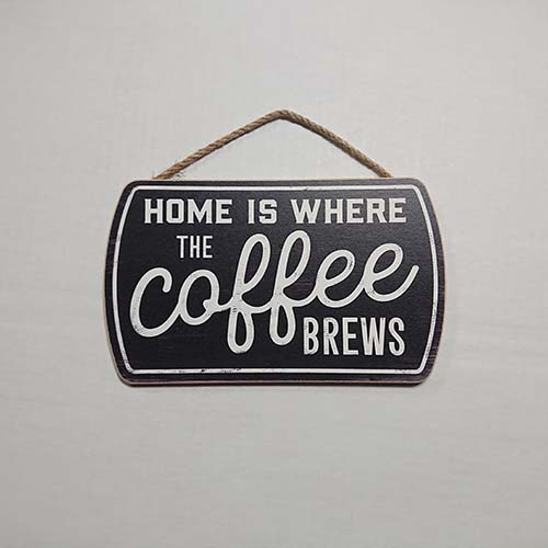 Home Is Where the Coffee Brews Hanging Wood Wall Décor