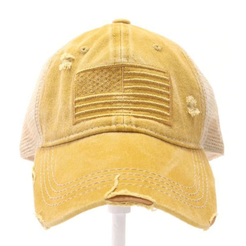 Authentic CC Beanie Monochrome USA Embroidered High Pony Ball Cap