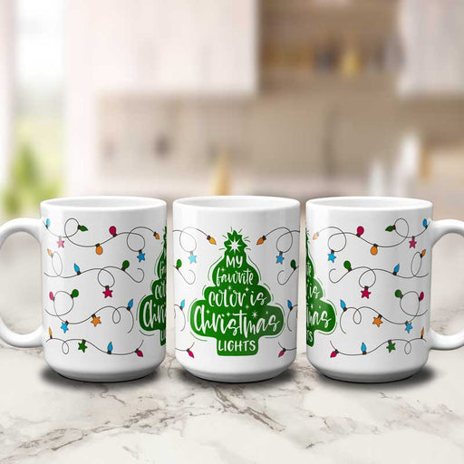 This festive mug proudly claims "My favorite color is Christmas lights", making it the perfect gift for that person you know who has their Christmas tree up before their Halloween decorations are down. No judgment from us, we keep trees up in our gift shop all year round :)