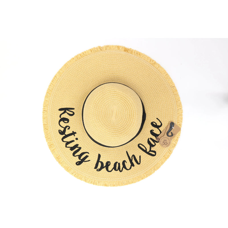 Authentic CC Beanie Embroidered Distressed Floppy Resting Beach Face Sun Hat