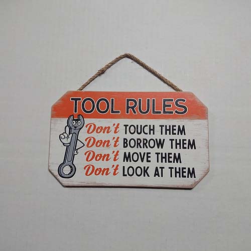 Tool Rules Hanging Wood Wall Décor