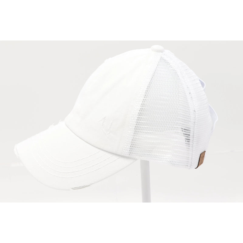 Authentic CC Beanie Ponytail Hat with Custom Patch